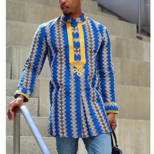 Herren-Freizeithemden, Afrika-Oberteile, lange Ärmel, amerikanischer schwarzer Nationalstil, Stickerei und Druck, Freizeit-Herbst-Winter-Hemdbluse