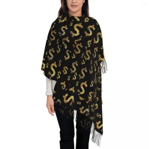 Lenços lenço feminino com borla dinheiro dinheiro design longo inverno quente xale envoltório 100 dólar nota ouro uso diário pashmina