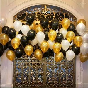 Party Decoration 50/100Pcs 10inch 1.5g Black Gold White Pearly Latex Helium Balloon For Birthday Wedding Valentine's Day