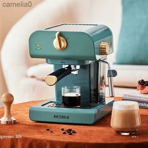 Makerzy kawy Petrus Machine Espresso Maszyna gospodarstwa domowego półautomatyczne 20Bar Pomp Pomp Frother PE3320 Przenośny espressol231219