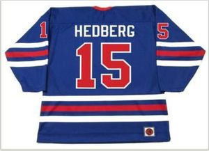 커스텀 남성 청소년 여성 빈티지 #15 Anders Hedberg Winnipeg Jets 1974 WHA Hockey Jersey Size S-5XL 또는 사용자 정의 이름 또는 번호