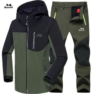 Diğer Spor Malzemeleri Kış Su Geçirmez Balık Kayak Sıcak Softshell Fleece Yürüyüş Açık Ceketler Trekking Kampı Set Pantolon Tırmanış Büyük boyutlu Pantolon 231218