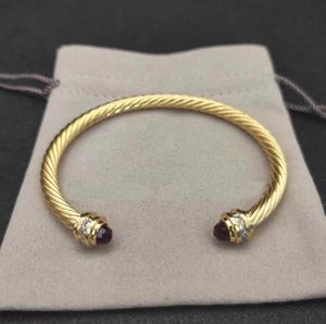 2023 Luxury Armband Cable Armband D Pulsera Designer smycken Kvinnor Män Silver Guld Pearl Head X Shaped Cuff Armband David Y Jewelys Christmas Gift 5mm Dy Jewelry