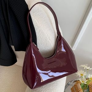 Evening Bag's Bag Patent Leather Tote Versatile Fashion Shoulder Satchel Hobo Girl Brand Designer Zipper Small Handbags 231219