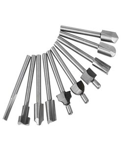 10PCSlot 18 Mini Shank HSS Frese per carpenteria adatte Utensili rotanti Dremel Punte per fresatura del legno Fresa8187757