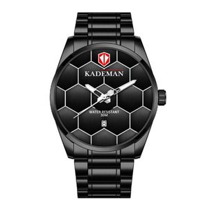Kademan Brand High Definition Luminous Mens Watch Quartz Calender Watches Leisure Simple Mineral Glass Masculine Wristwatches277C