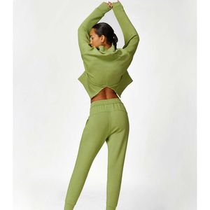 Nuova felpa con cappuccio sportiva europea e americana girocollo alla moda allentata casual yoga versatile felpa con cappuccio set da donna