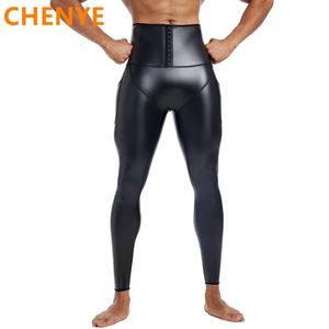 Herrenhose Herren Taillentrainer Steuerhöschen Leder Body Shaper High Rock Punk Hip Hop Faux 3Haken mit Taschen 231218