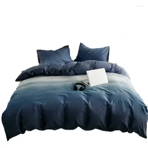 Bedding Sets Gradient Blue With Duvet Cover 3 Pieces Bedspreads 2 Pillow Shams