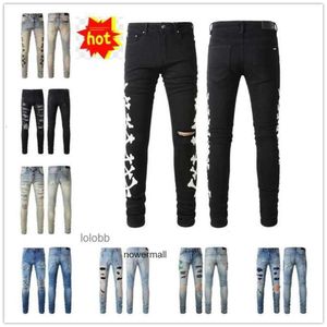 Jean Amari Man amirl amirlies Брюки am amis Джинсы imiri amiiri Biker 2024 Новые поступления с отверстиями Мужские COOLGUY Роскошные брюки Дизайнерская джинсовая одежда B1V0