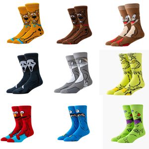 Lässige Socken für Erwachsene, Cartoon-Anime-Tiere-Muster, Baumwolle, lässig, Sesamstraße, Elmo-Däne, Hund, graues Kaninchen, lustige Socken für Männer und Frauen, 12 Stile