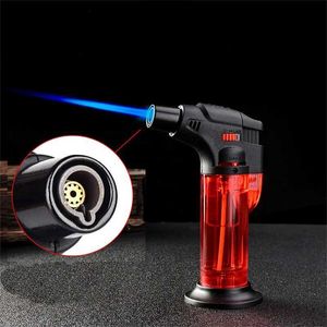 Hot Sale Butane No Gas Lighter Reusable Adjustable Blue Windproof Flame Kitchen BBQ Outdoor Ignition Picnic Gadget