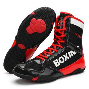 أحذية مصارعة الرجال عالية الجودة عالية الجودة أحذية الملاكمة للسيدات ناعم القتال الأحذية الأحذية الرياضية المهنية تدريب الأحذية