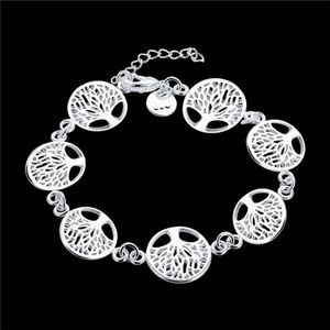 Women's Sterling Silver Plated Tree of Life Charm Armband GSSB607 Fashion 925 Silver Plate SMEEXKE JEBRACELETS299D