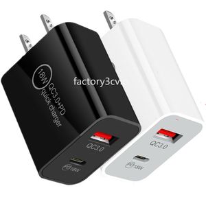 UE US AC Home Travel 2.4A Typ C Wall ładowarki PD Adaptera zasilacza 20W 18W 12W dla iPhone'a 11 12 13 14 15 Pro Max Samsung Xiaomi Huawei F1