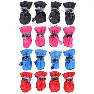 Dog Apparel 4PCS Warm Pet Shoes Waterproof Antislip Sole Winter Puppy Cat Boots Rain Snow Footwear Small Medium