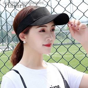 Visors 2019Summer Empty top Light Weight Plain Men Women hats Outdoor adjustable Sport Sun Visor C Hat for Golf Hiking Tennis Anti-UVL231219