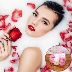 Dekorativ blommor Flower Soap Gift 6 Birthday Day Rose Simulation Valentine's Box Artificial