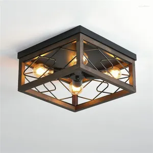 Ceiling Lights Bedroom Living Room Study Light Bar Coffee Shop Clothing Pot Personality Retro American Iron Lamp
