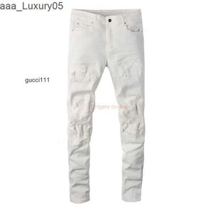 High Amari Denim amirl Hole amirlies es am White Amis Dżinsy imiri Pants amiiri Am Street Designer Daged Clothing Patch es dżinsy męskie ins młodzież elastyczna slim fit pan ubdu