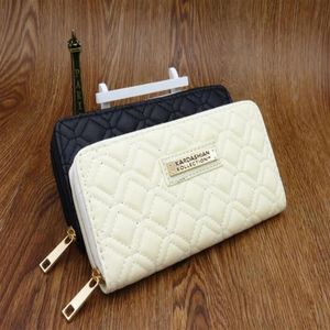 KK Wallet Long Design Women Women Fashion Brand Pu кожа Kim Kims Kardashian Kollection Высококлассная сумка сцепления на молнии на молнии Han235G