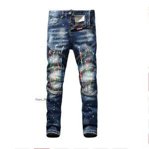 2023 Designer Mens Amires Jeans Hip-hop Fashion Zipper Hole Wash Jean Pants Retro Torn Fold Stitching Men Designer Jeans for Mens Denim 604