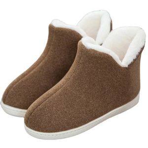 Slippers Winter Adult Men And Women Thick Warm Floor Shoes High Tube Non-Slip Indoor Cotton Shoes Plush Home Slippers Shoes Women 231219
