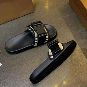 Designer Sandaler Mens Check Slides Summer Beach Slipper Vintage Flat Blooms Flip Flops Causal Slippers With Box 501