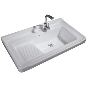 Lavelli Lavabo in ceramica con lavabo, lavabo da tavolo, arredamento per la casa