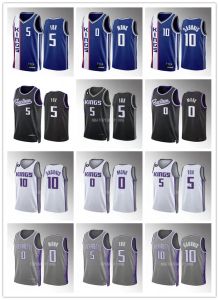 Personalizado Mens Mulheres Juventude Basquete Jerseys De''Aaron Fox Malik Monk Domantas Sabonis Sacramento''Kings''Men 2023-24 City Authentic Jersey