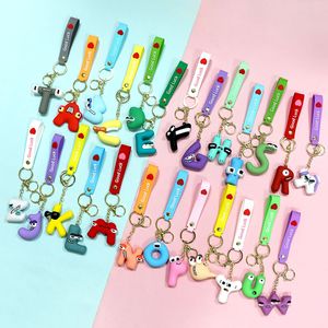 Wholesale Creative Pvc Silicone Cute Beautiful Girl the letter ABC Keychain Car Bag Keychain Pendant Small Gift