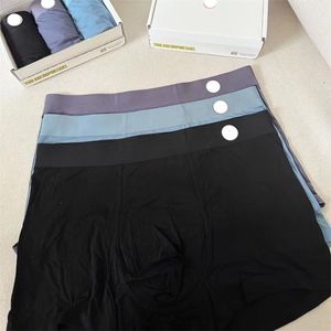 lu 3pcs/lot High Quality Sexy Cotton Men Boxer ll Breathable Mens Underwear Branded Boxers Male Boxer with box