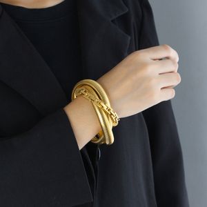 Titan-Stahl-Armband-Zubehör für Herren und Damen, übertrieben grob, dreilagige Spleißkette mit Gewinde, Trend, modisch und personalisiert