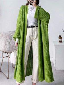 Damengrabenmäntel 2024 Herbst Winter weibliche Strickjacke Oberbekleidung lässig locker Strickpullover Vintage Long Coat Kleidung