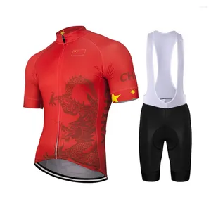 Racing Set Men 2023 Outdoor Cycling Bib Shorts Jersey Kit Bike Mountain Race Bicycle Wear Red Clothing 9d Gel Breattable Anpassad