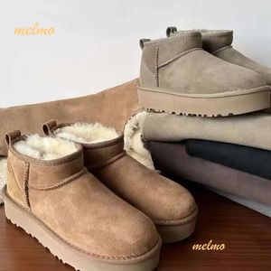 Alta qualità Tazz Tasman Sboot Stivale con semi di senape Pantofole Tazz Ciabatte Tasman Classic Ultra Mini Platform Slip-on Les Petites Pelle scamosciata Misto lana Inverno