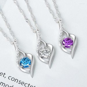 Pendant Necklaces S925 Sterling Silver Necklace Women's Clavicle Chain Light Luxury Small Lady's Headdress Gift For Girlfriend