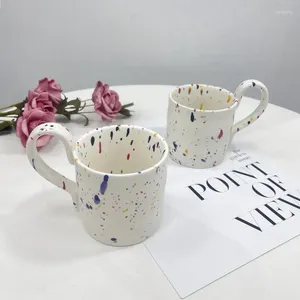 Mugs Creative Ink Splashing Cup Mug Niche Design Fashion Personality Girls' High Beauty Breakfast Milk Coffee