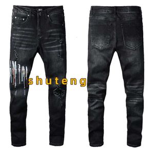 Designer Jeans Herren Denim Stickerei Hosen Mode Löcher Hosen US Größe 28-40 Hip Hop Distressed Zipper Hosen für Männer 2022 Top Verkauf 6152