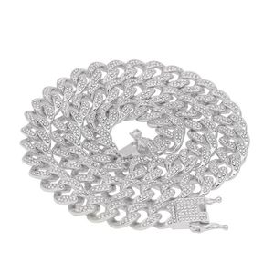 Hip Hop Bling Iced ut 13mm 16-24 tum kubansk länkkedja halsband guld silver smycken för män2542