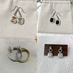 Szybka wyprzedaż DY Ear Stud Designer mody biżuteria Kobieta kolczyki luksusowy bezpłatny haczyk skręcony klamry klamry w srebrnym srebrnym 14 -karatowym Złotym Naszyjniku