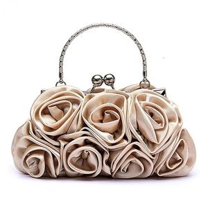 Evening Bags Handbag Womens Tote Bag Rose Flower Pattern Clutch for Women Party Bridal Bolsa Feminina Bolso Mujer 231219