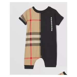 Jumpsuits Jumpsuits Newborn Designer Baby Girls And Boy Rompers Short Sleeve Cotton Kids Clothing Brand Letter Print Infant Romper Children