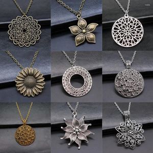 Anhänger Halsketten Vintage Halskette Mandala Blumen Dekoration Schmuck Werkzeuge