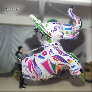 Funny Colorful Walking Inflatable Elephant Costume Adult Controlled Moveable Animal Mascot Balloon For Parade Show