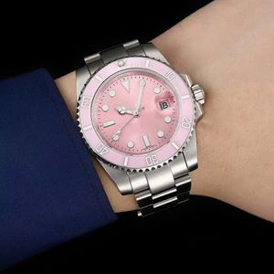 Master design automatic mechanical watch 2021 ceramic pink large window calendar folding buckle sapphire glass star busin231S