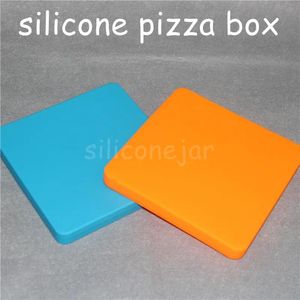 Contenitori Contenitori personalizzati in silicone piatti quadrati da 200 ml per cera Novità Barattolo di concentrato per pizza Barattolo di cera in silicone Contenitore quadrato in silicone Dabbe