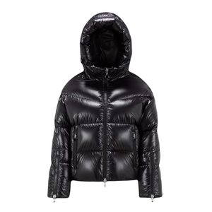 2024 novo inverno curto mulheres jaqueta chapéu zíper letras escondidas puffer jaqueta moda designer para baixo jaquetas braço crachá casaco quente tamanho 1--4