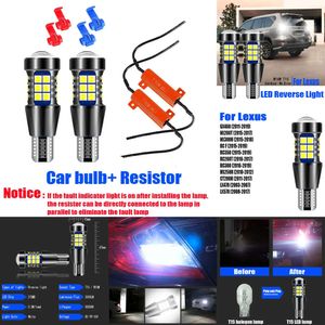 Nya dekorativa lampor 2st bilar LED omvänd ljus W16W T15 CanBus Lamp för Lexus GX460 NX200T NX300H RC F RC350 RC200T RC300 HS250H CT200H LX470 LX570