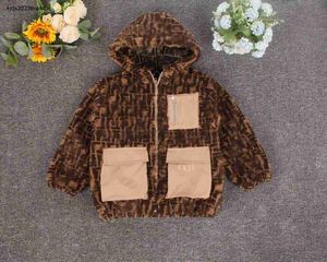 New baby jacket hooded toddler coat Size 100-150 warm Plush kids designer clothes long sleeved child Outerwear Dec05
